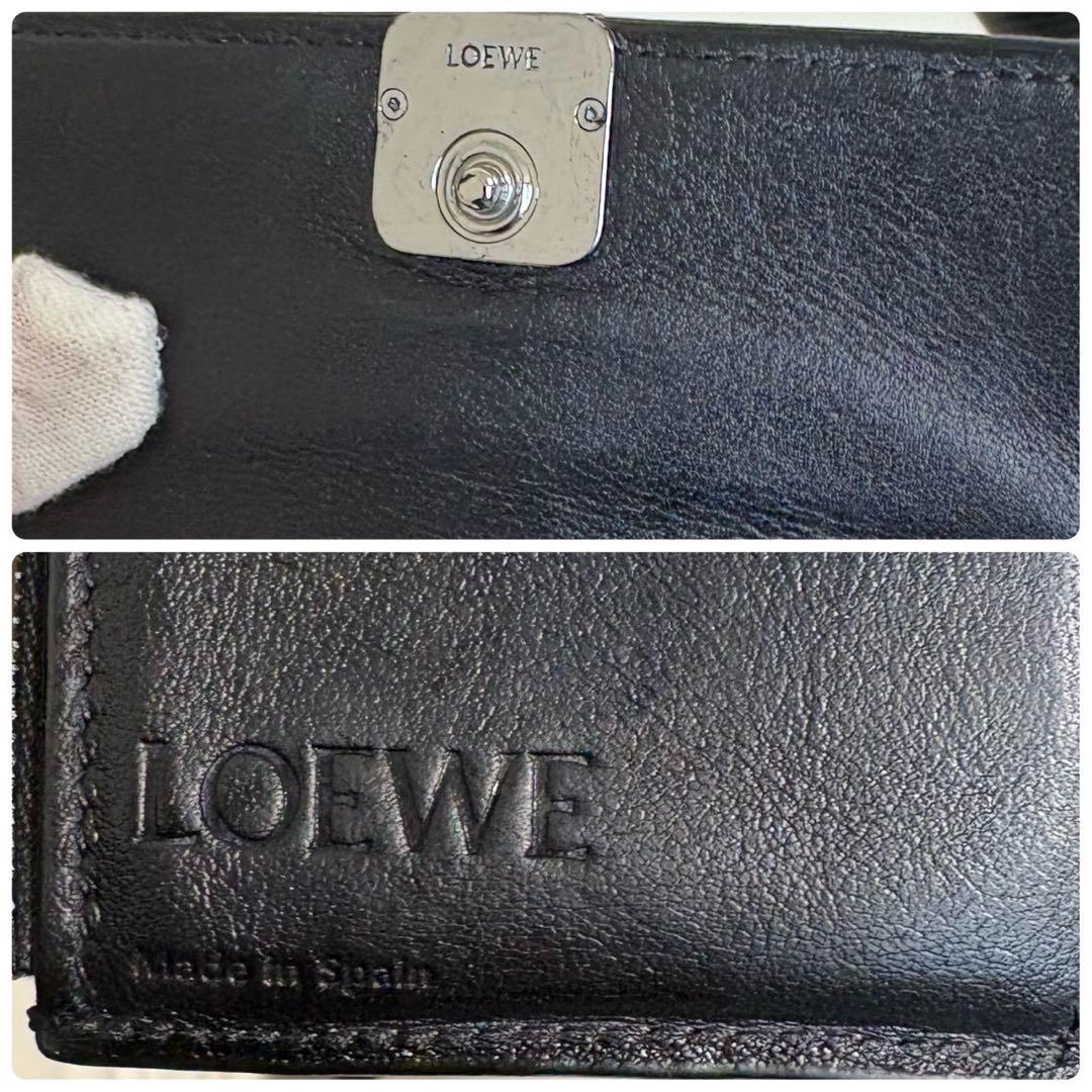 極美品✨ LOEWE アナグラム バーティカル ウォレット スモール ブラック