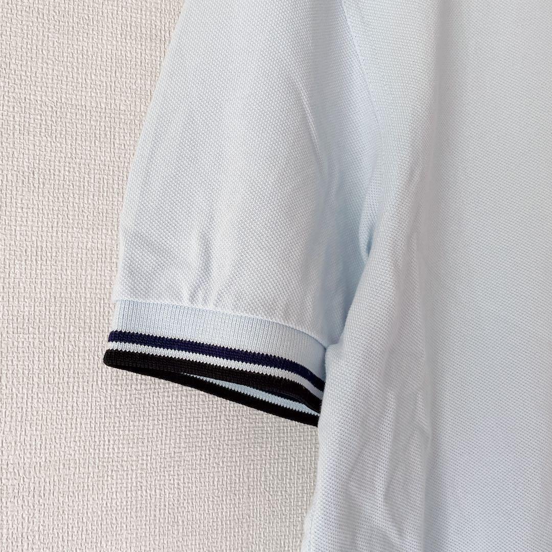 FRED PERRY フレッドペリー 半袖 ポロシャツ 水色 ロゴ刺繍