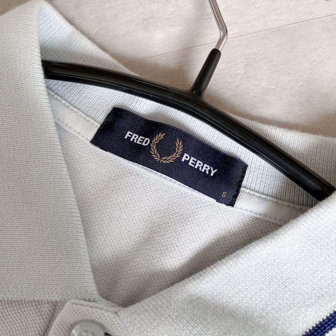 FRED PERRY フレッドペリー 半袖 ポロシャツ 水色 ロゴ刺繍
