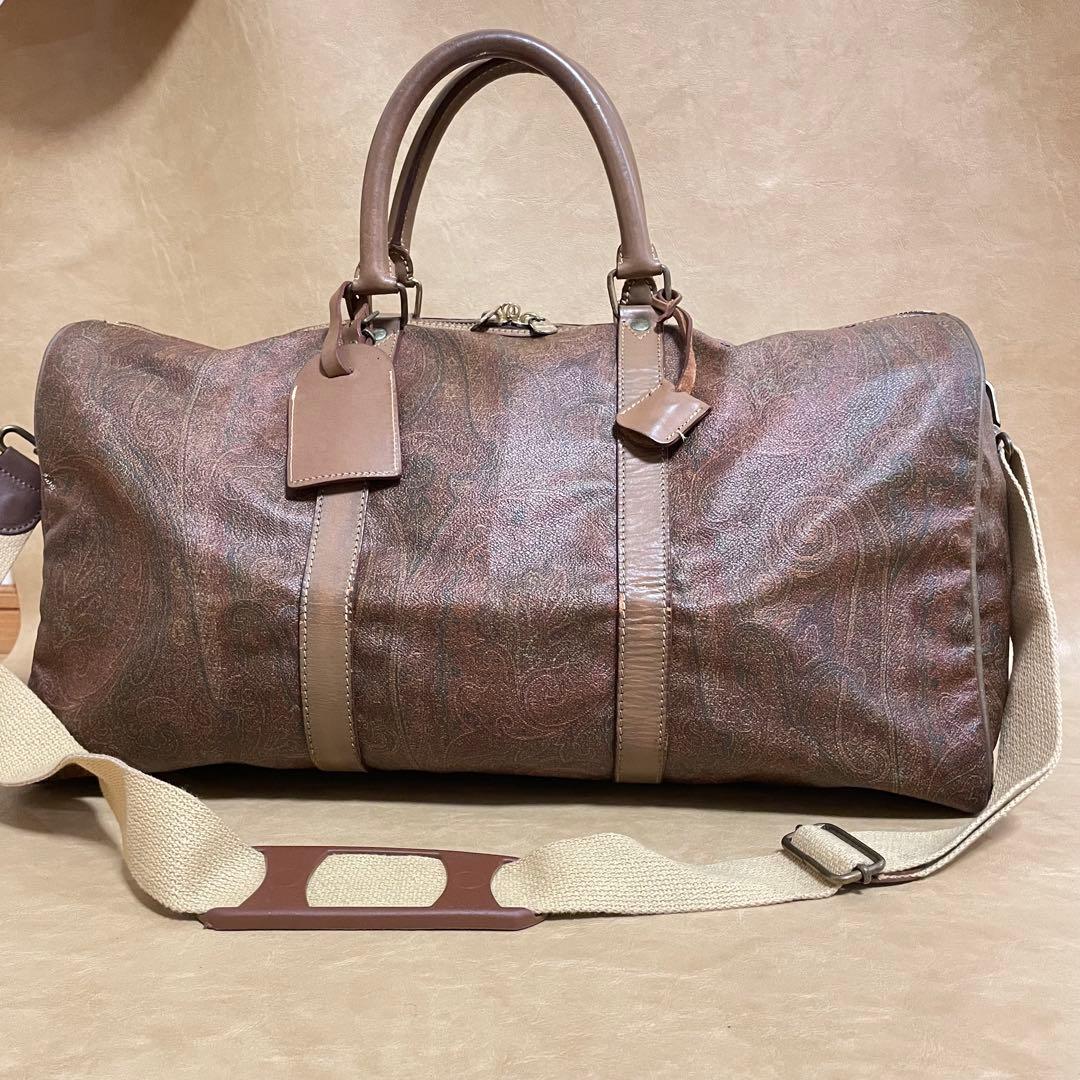 ETRO エトロ ペイズリー柄 ボストンバッグ 大容量 旅行 肩紐付き 2way