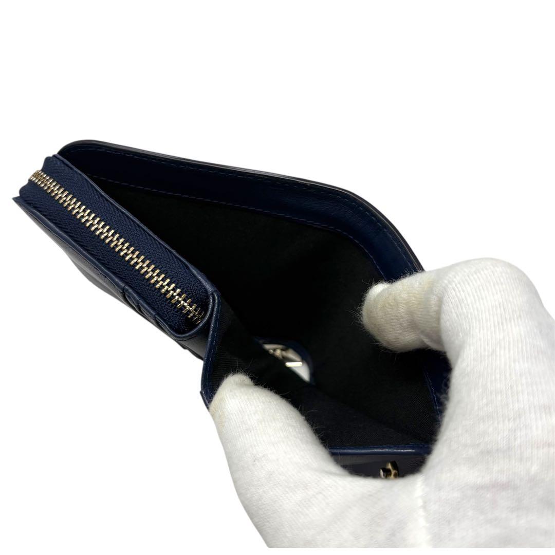 美品！Paul Smith マルチカラー レザー 二つ折り財布 ジップウォレット