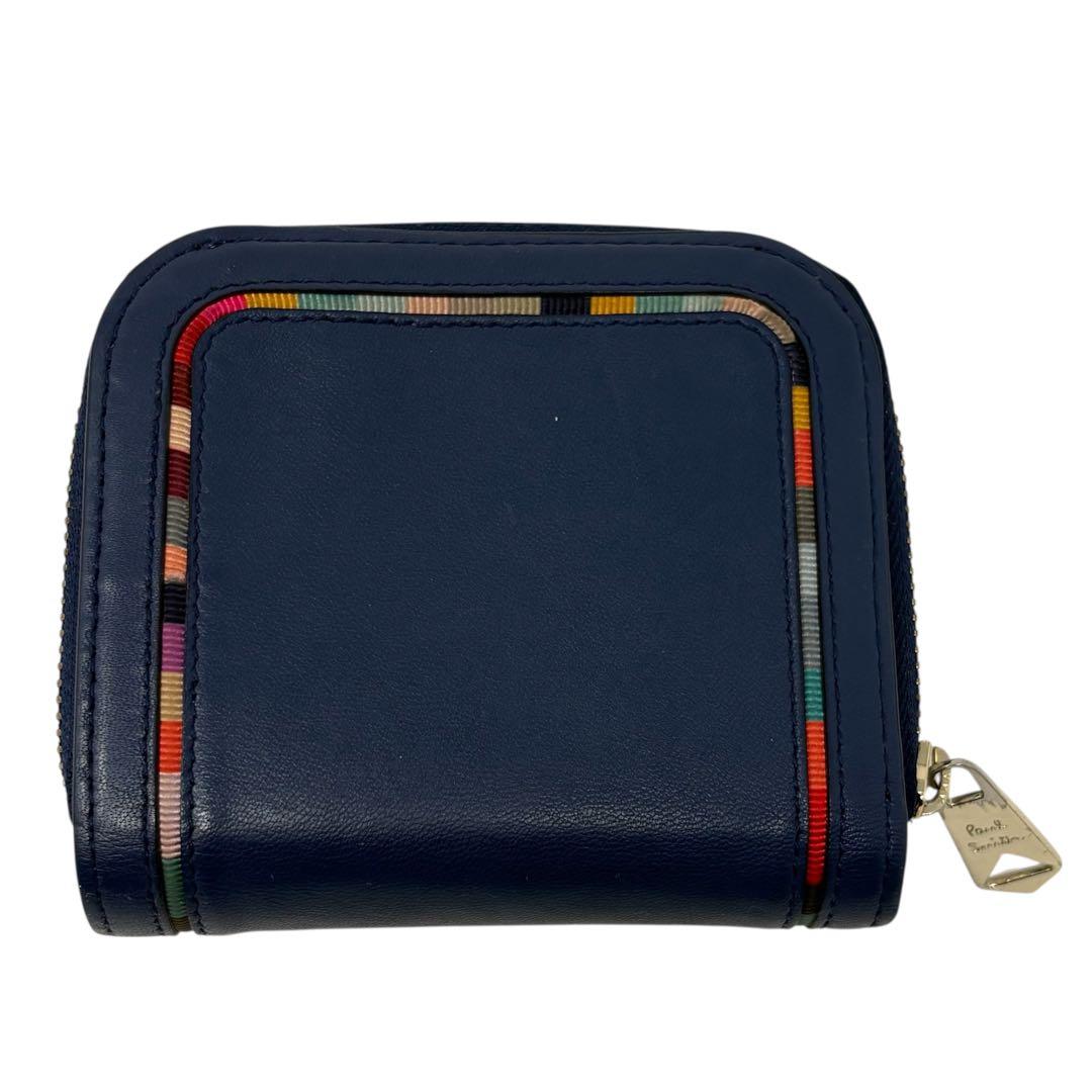 美品！Paul Smith マルチカラー レザー 二つ折り財布 ジップウォレット