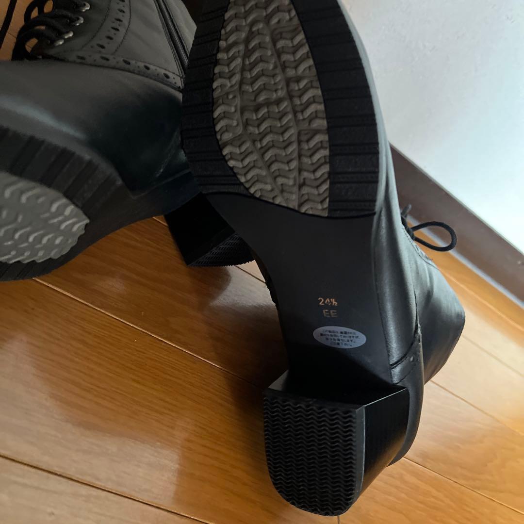 ❤️イング　レースアップブーツ　黒　24.5㎝　新品　未使用