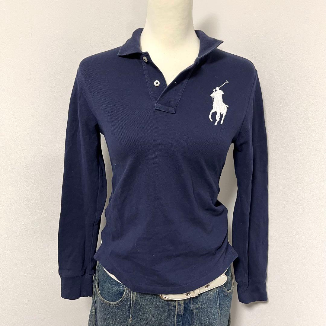 polo ラルフローレン ポロシャツ 長袖 ビックポニー　 y2k グランジ