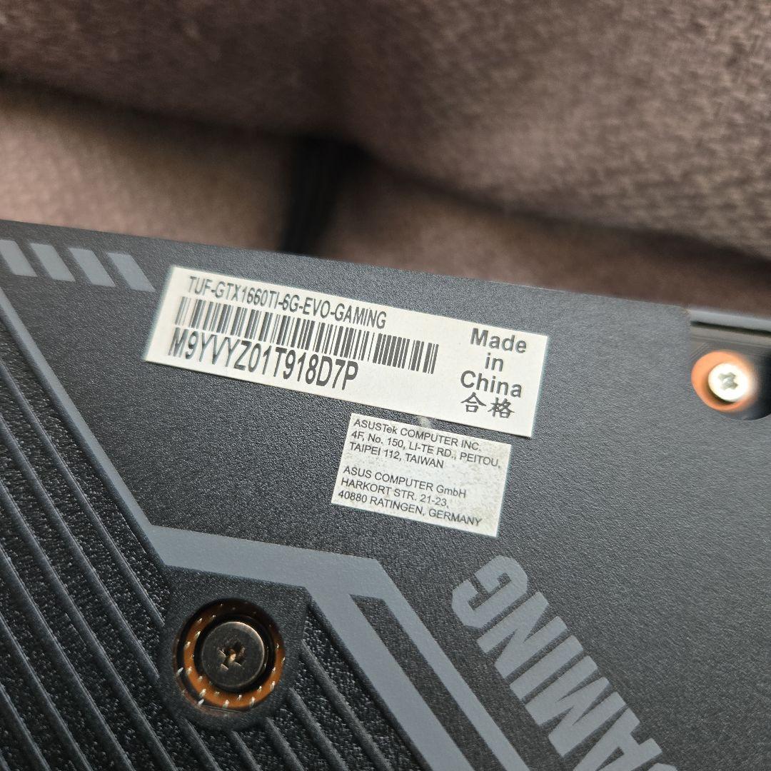 グラフィックボード・グラボ・ビデオカード ASUS TUF GTX1660Ti G6 EVO GAMING
