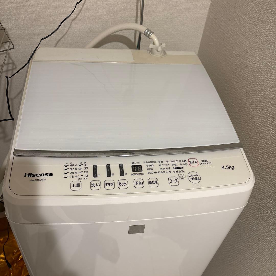 4.5kg 洗濯機 洗浄済み 配送無料 設置無料 日時指定可