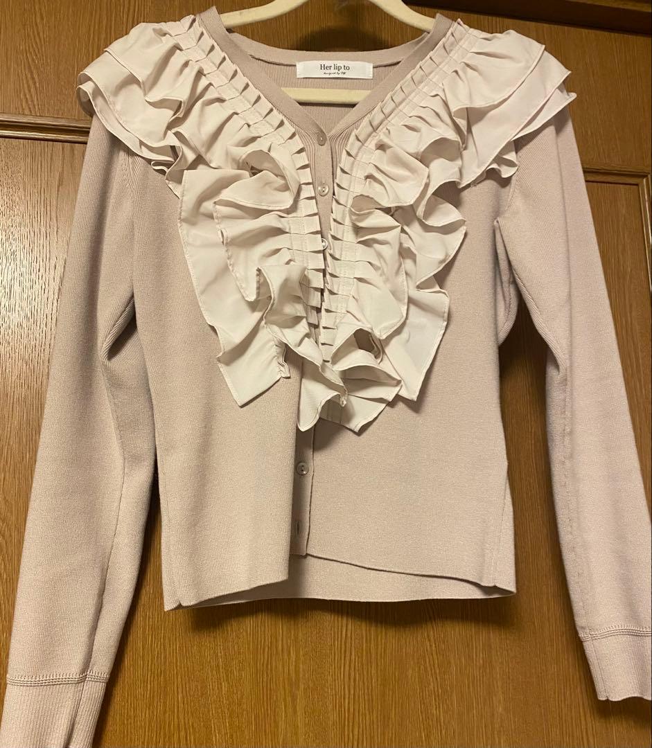 トップス Herlipto Ruffle Pleated Knit Cardigan