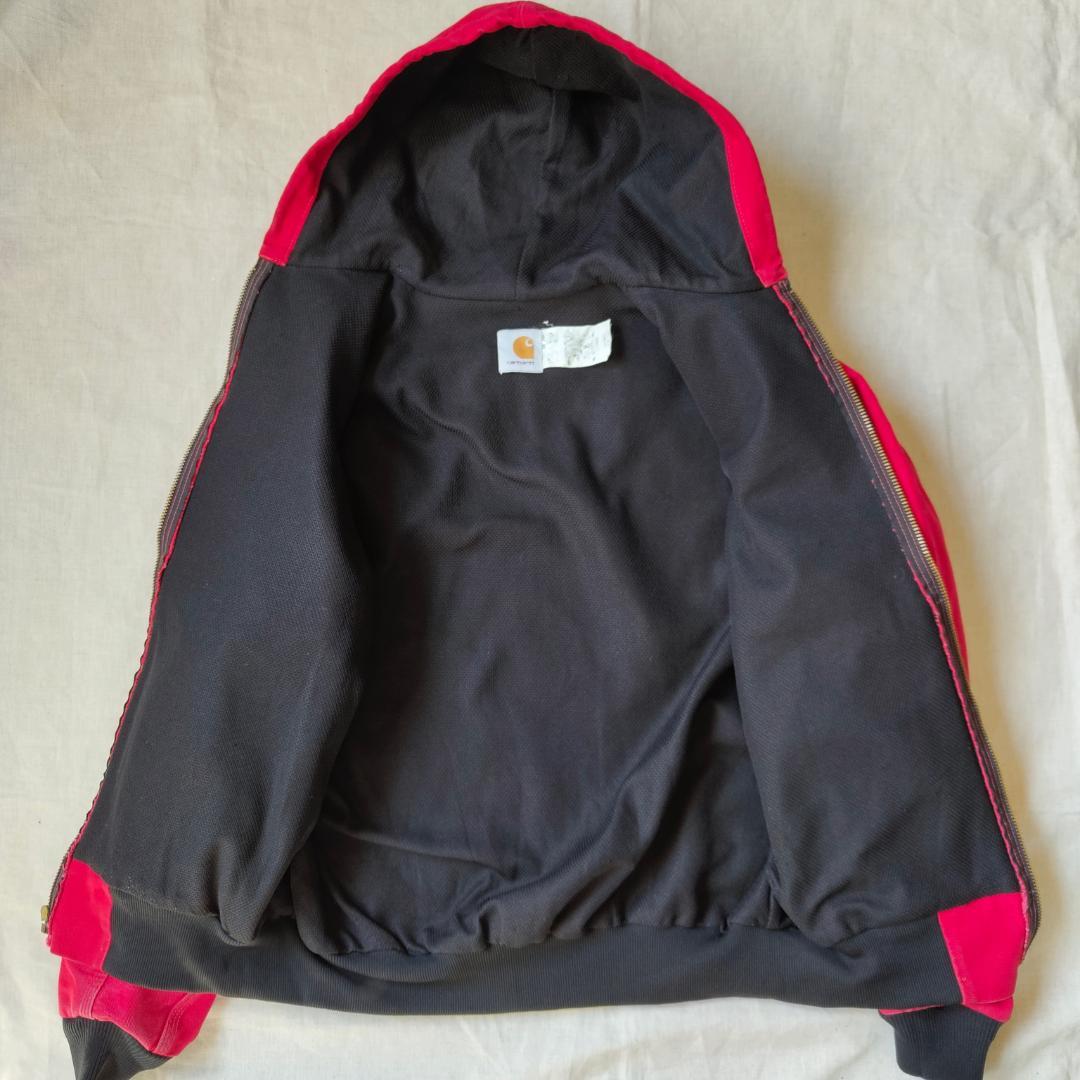 90s USA製 カーハート アクティブジャケット レッド 裏サーマル メッシュ
