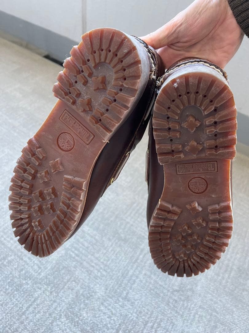 Timberland ブラウンレザーデッキシューズ