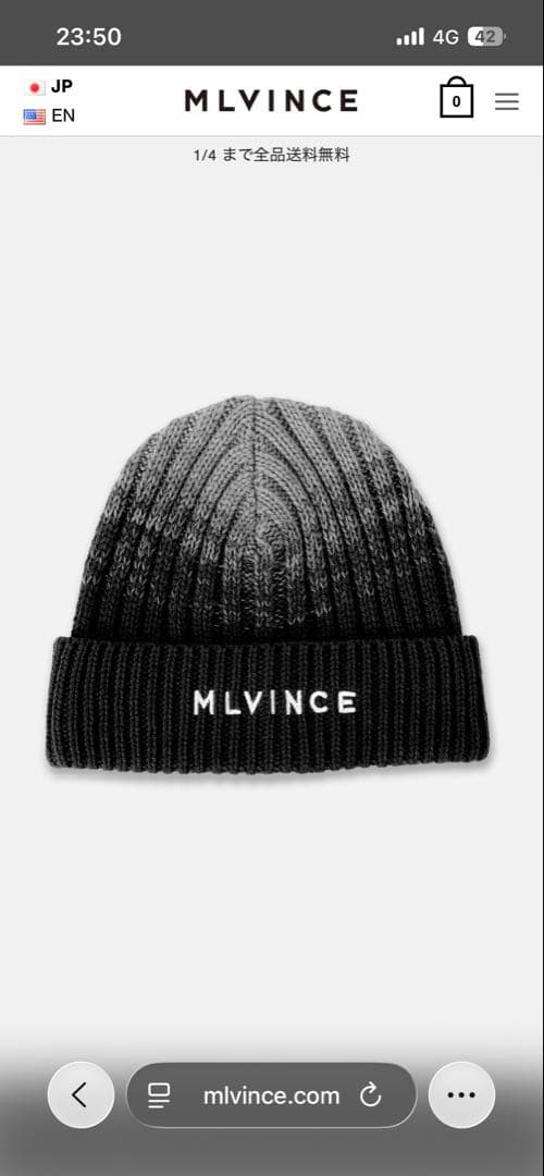帽子 MLVINCE CLASSIC LOGO RIBBED BEANIE