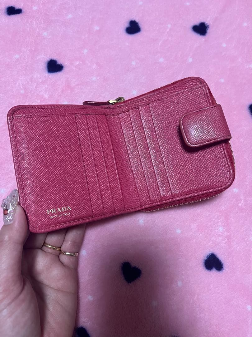 PRADA 確実正規　2つ折り財布　サーモンピンク