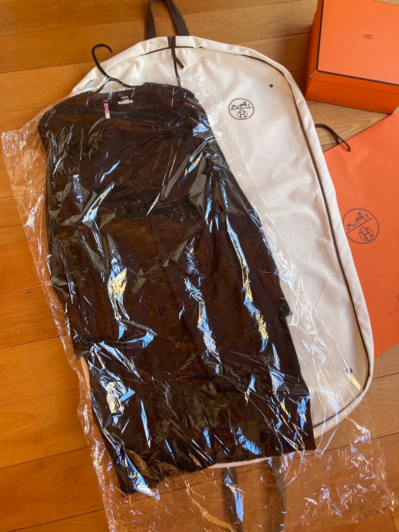 HERMES ロングカーディガン セリエボタン カシミヤ　極美品　クリーニング済