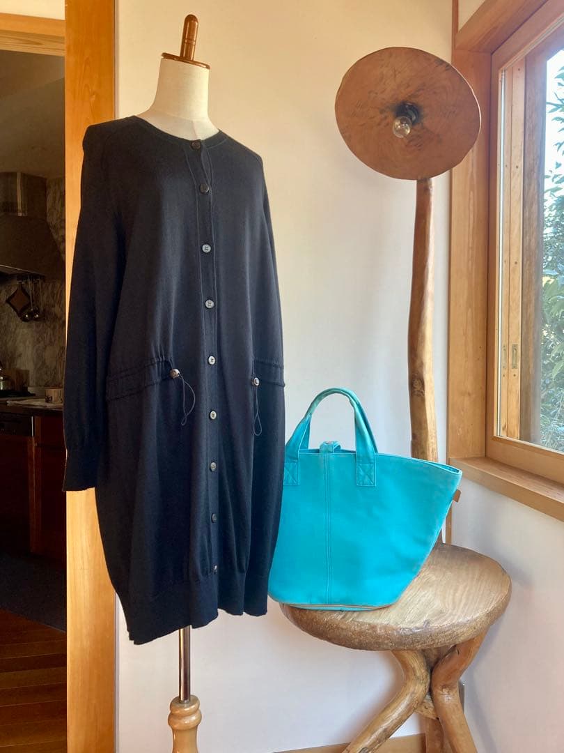 HERMES ロングカーディガン セリエボタン カシミヤ　極美品　クリーニング済