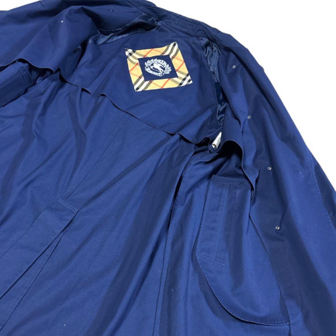 希少 バーバリー Burberrys トレンチコート 金ボタン ノバチェック　紺