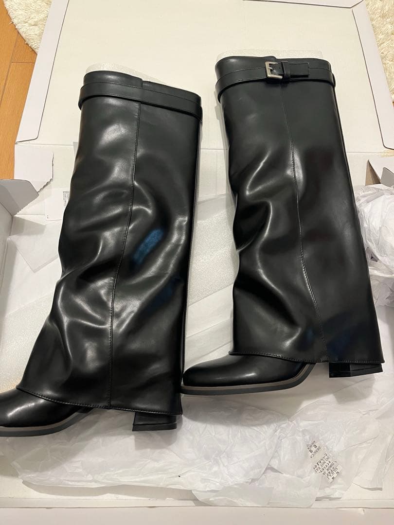 マウジー　moussy ロングカバーブーツ　ブラック