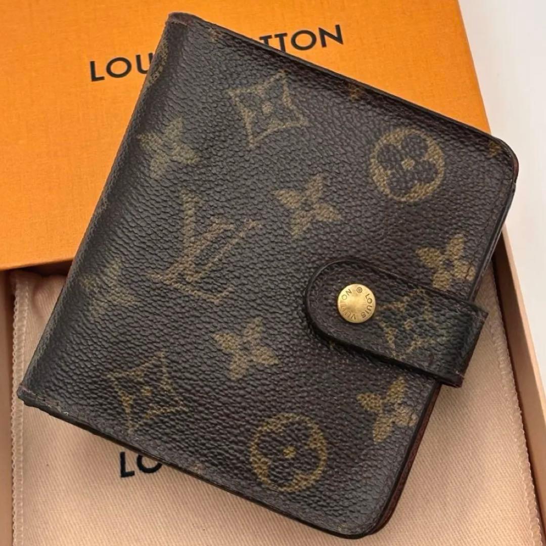 ルイヴィトン モノグラム コンパクトジップ 二つ折り　ミニ　財布　正規品