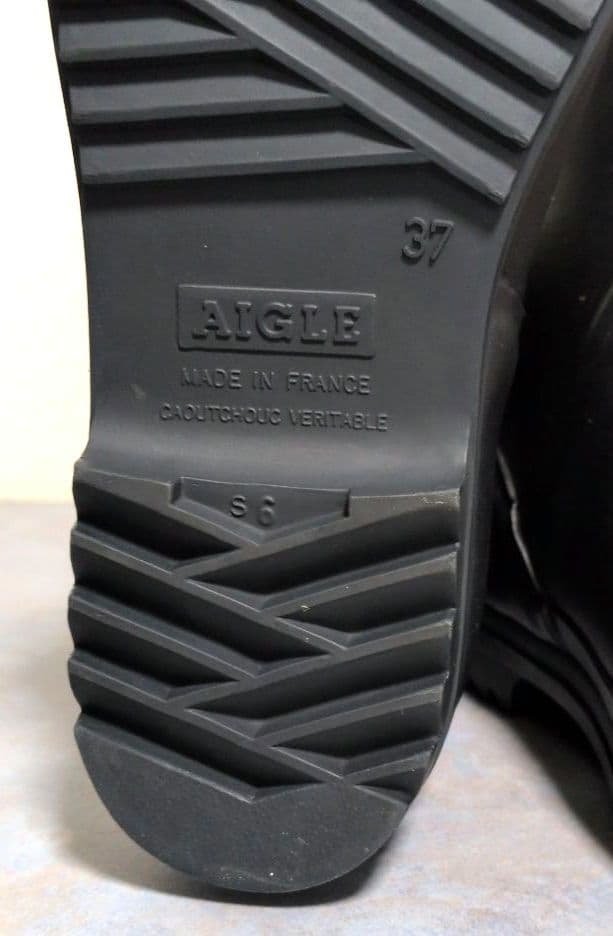 【美品】AIGLE エーグル　長靴　レインブーツ　ブラック×レッドライン　37