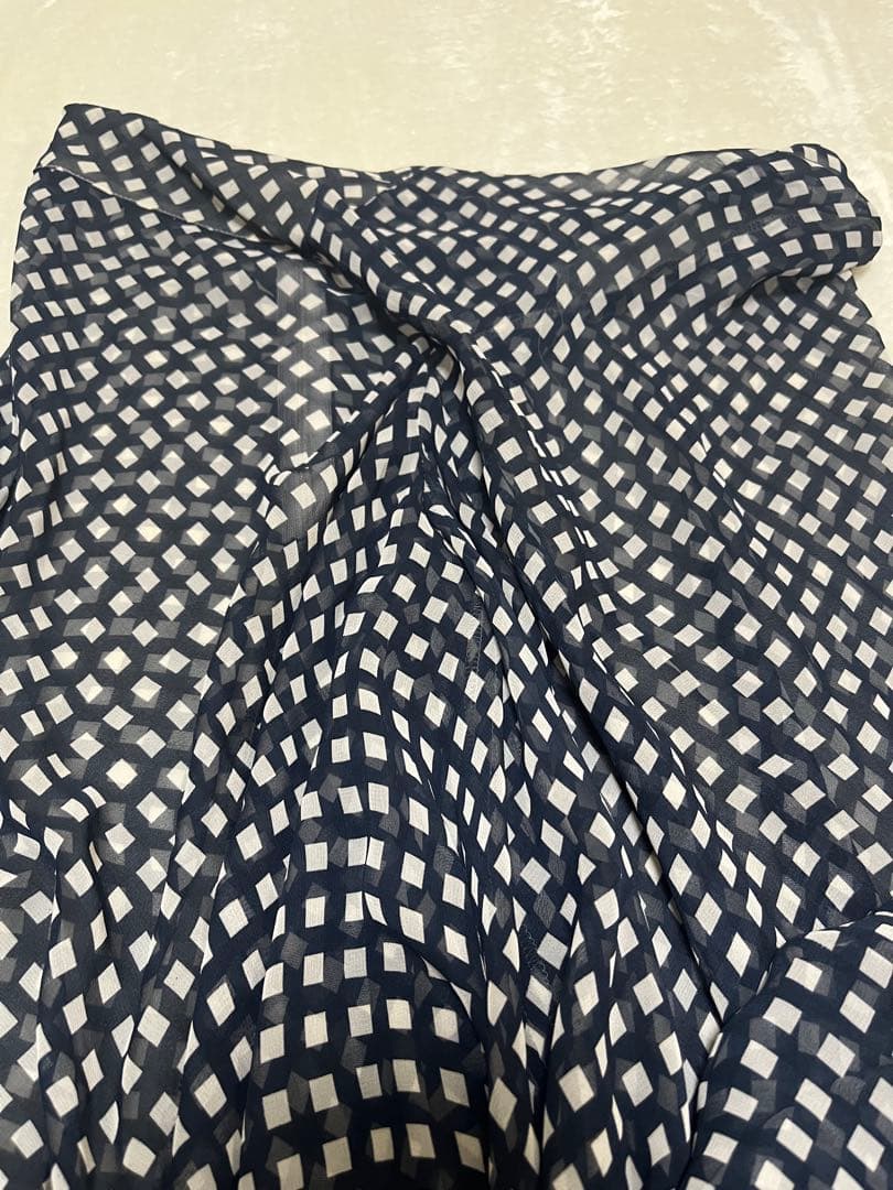 ISSEY MIYAKE イッセイミヤケ　スカート　巻きフレア　L チェック