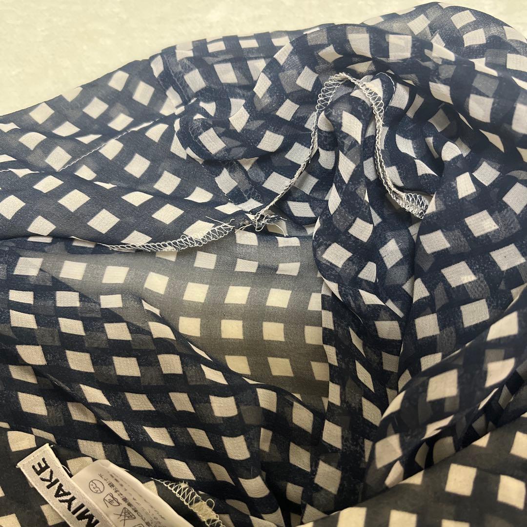 ISSEY MIYAKE イッセイミヤケ　スカート　巻きフレア　L チェック