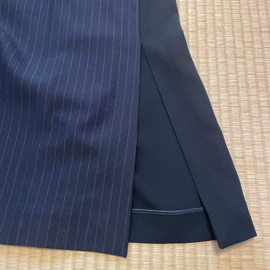 自由区　ジレ付きW前ノーカラーコート