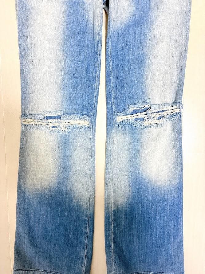 【美品】ドルチェ＆ガッバーナ ダメージ デニム パンツ 38 ラインストーン