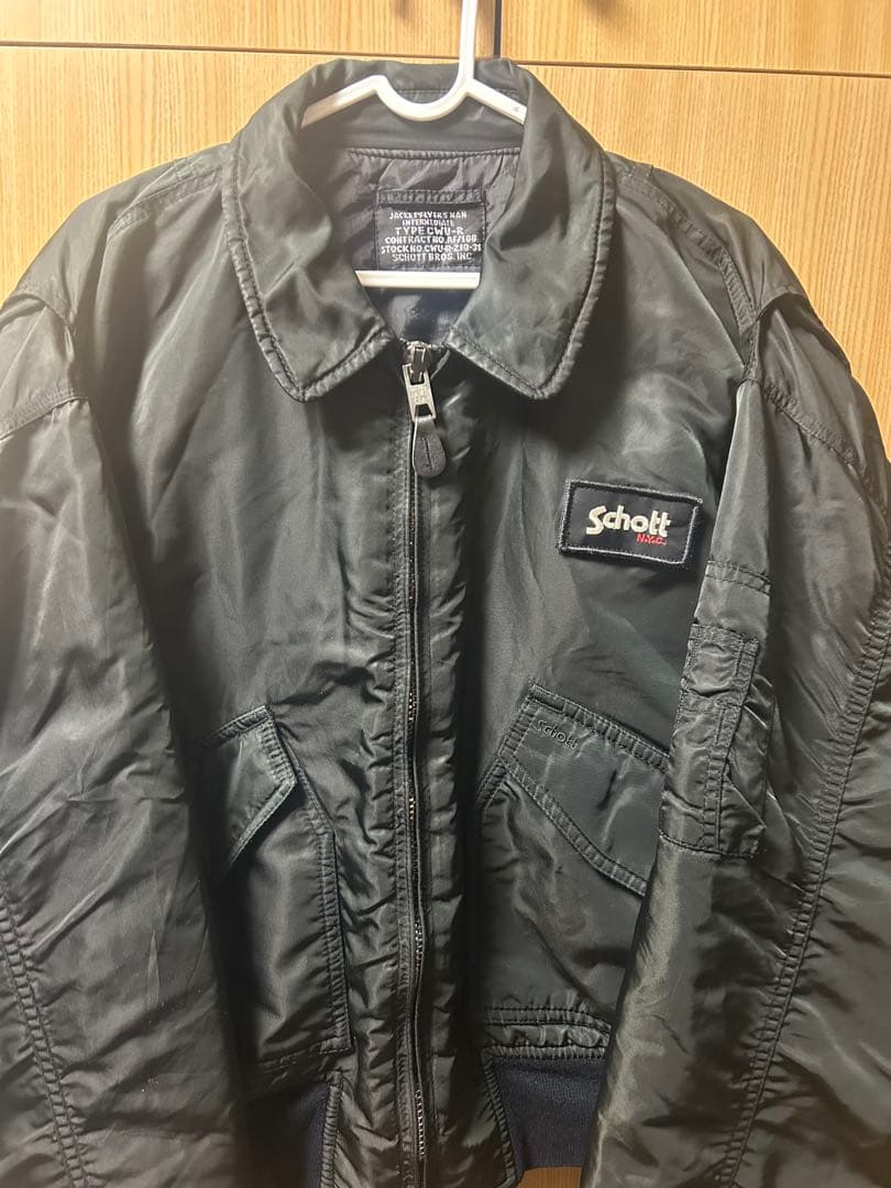 90s schott CWU-RＬサイズ　ブラック　フライトジャケット