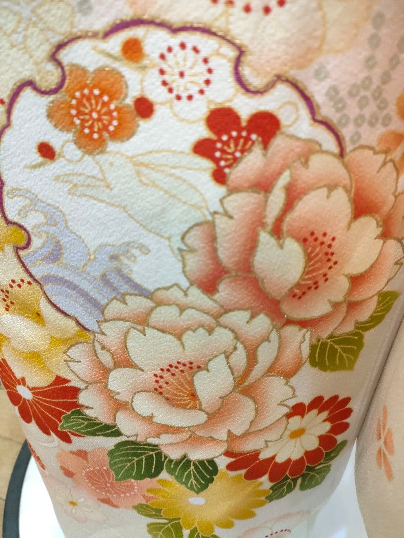 薄ピンク×クリーム色暈し　振袖　美品　その他セット