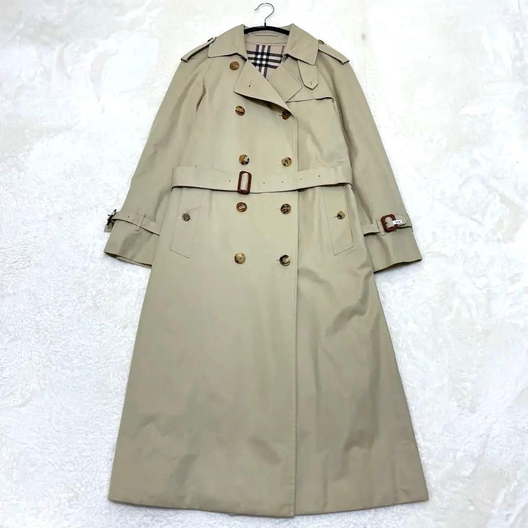 【美品】バーバリーロンドン ライナー付き ロングトレンチコート ベージュ L