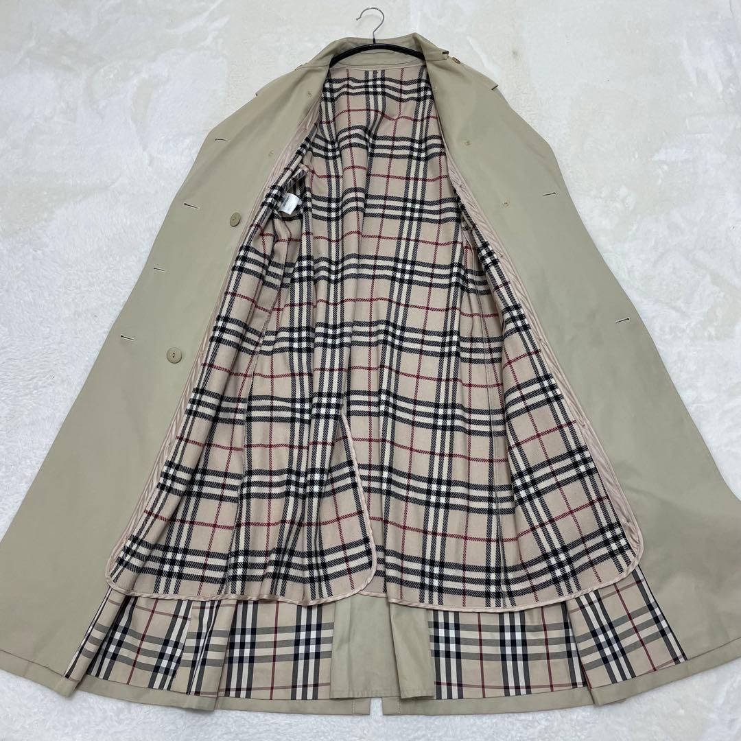 【美品】バーバリーロンドン ライナー付き ロングトレンチコート ベージュ L