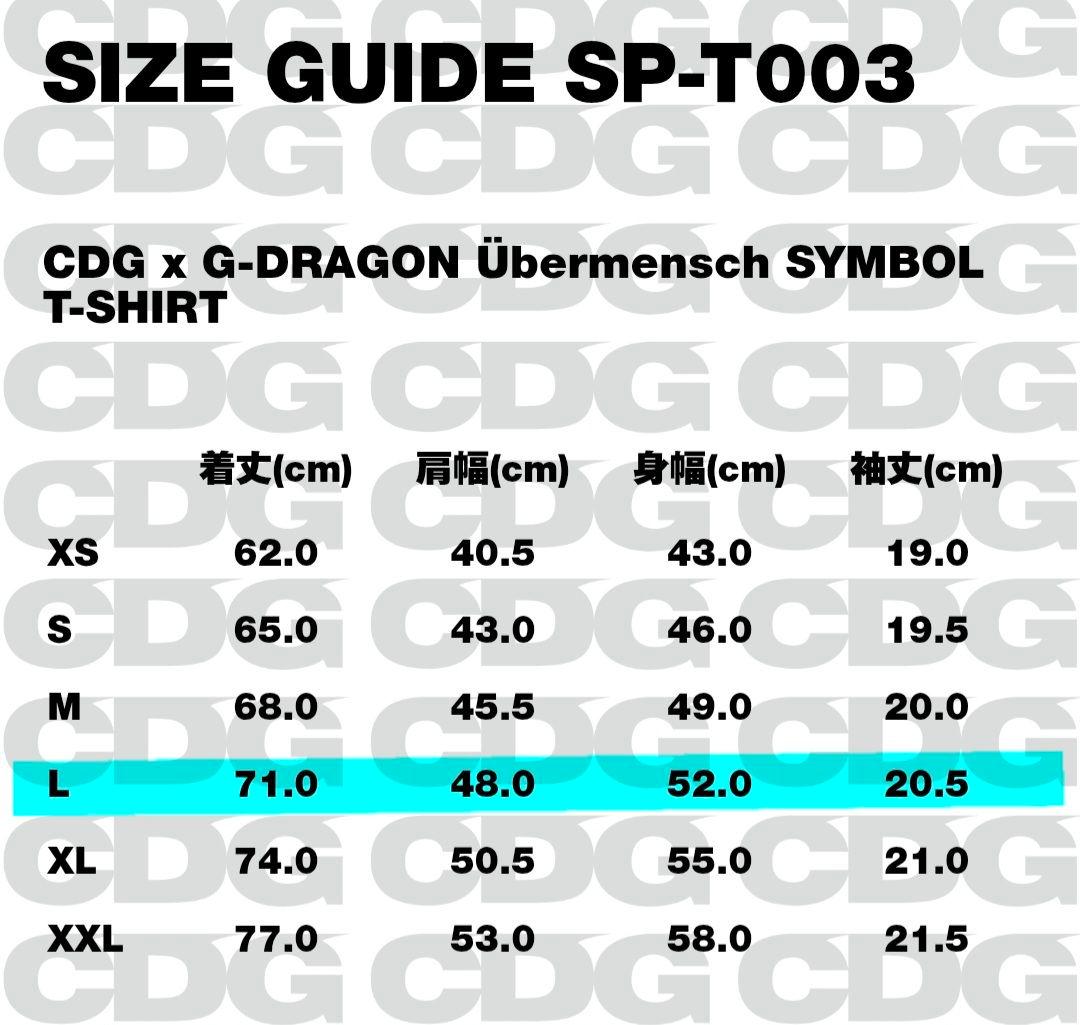 CDG x G-DRAGON シンボルTシャツユニセックス Lサイズ ブラック