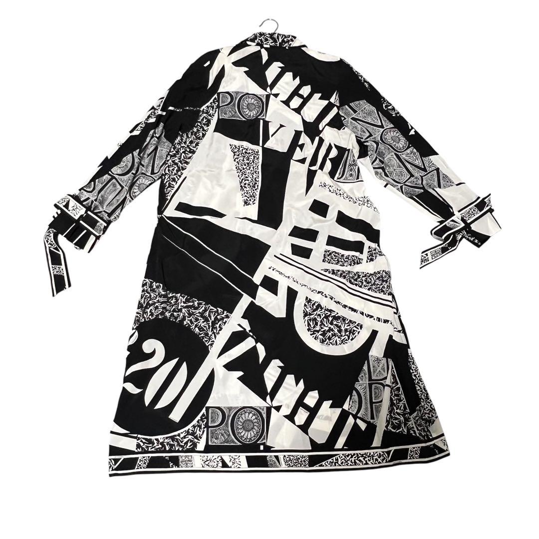【美品】LEONARD シルクトレンチコートモノトーン M～L ベルト付き