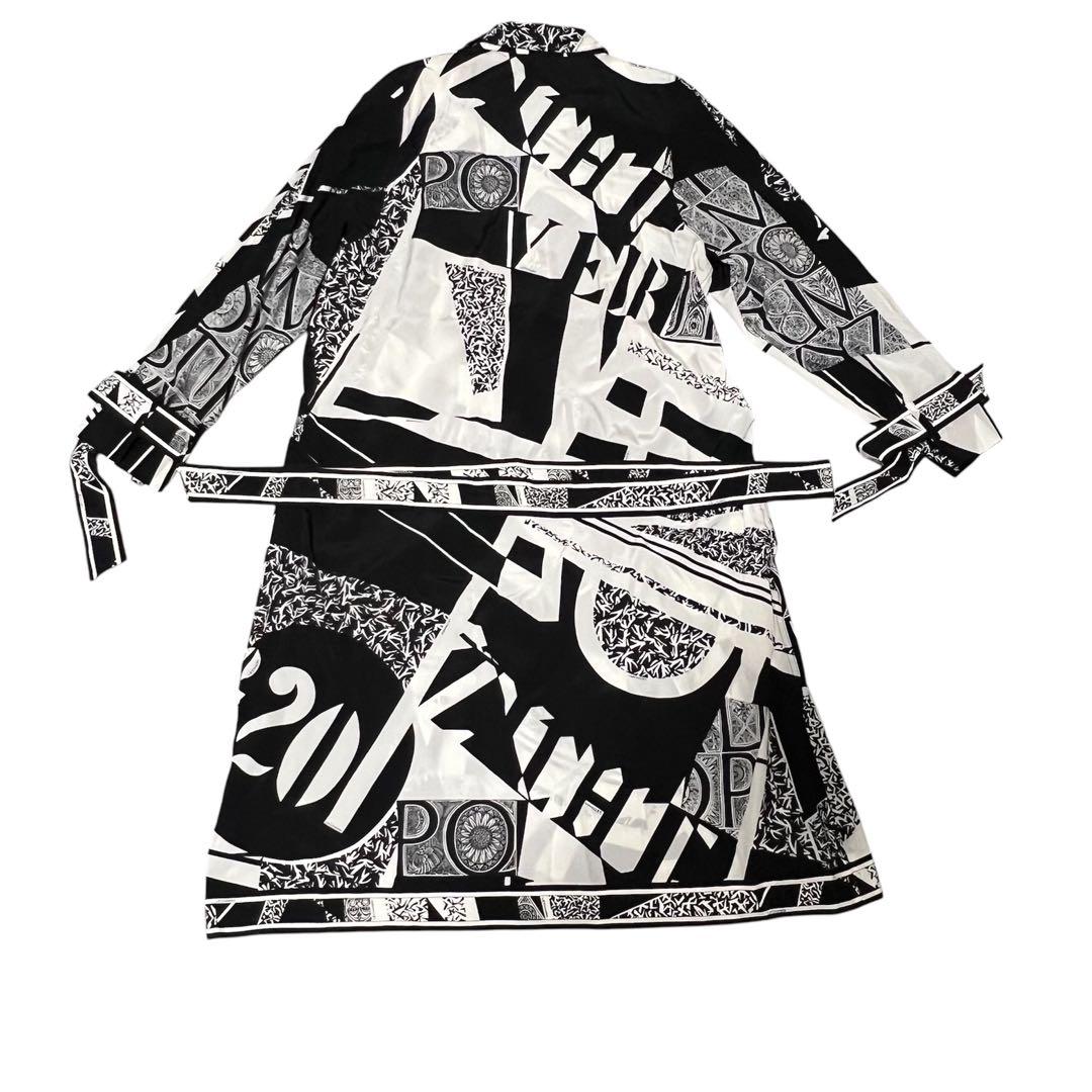 【美品】LEONARD シルクトレンチコートモノトーン M～L ベルト付き
