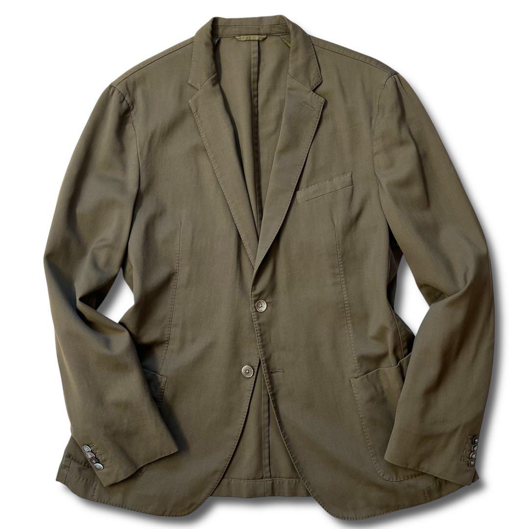 極美品 HUGO BOSS スーパー 110s ウール ブレザー 54 オリーブ