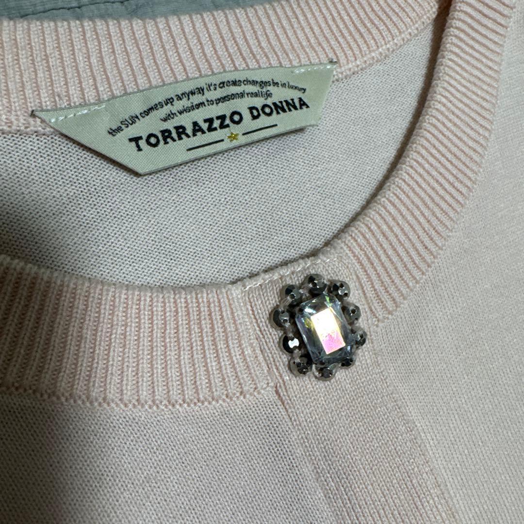 新品☆TORRAZZO DONNAビジュー　クリスタル　ボタン　カーディガン