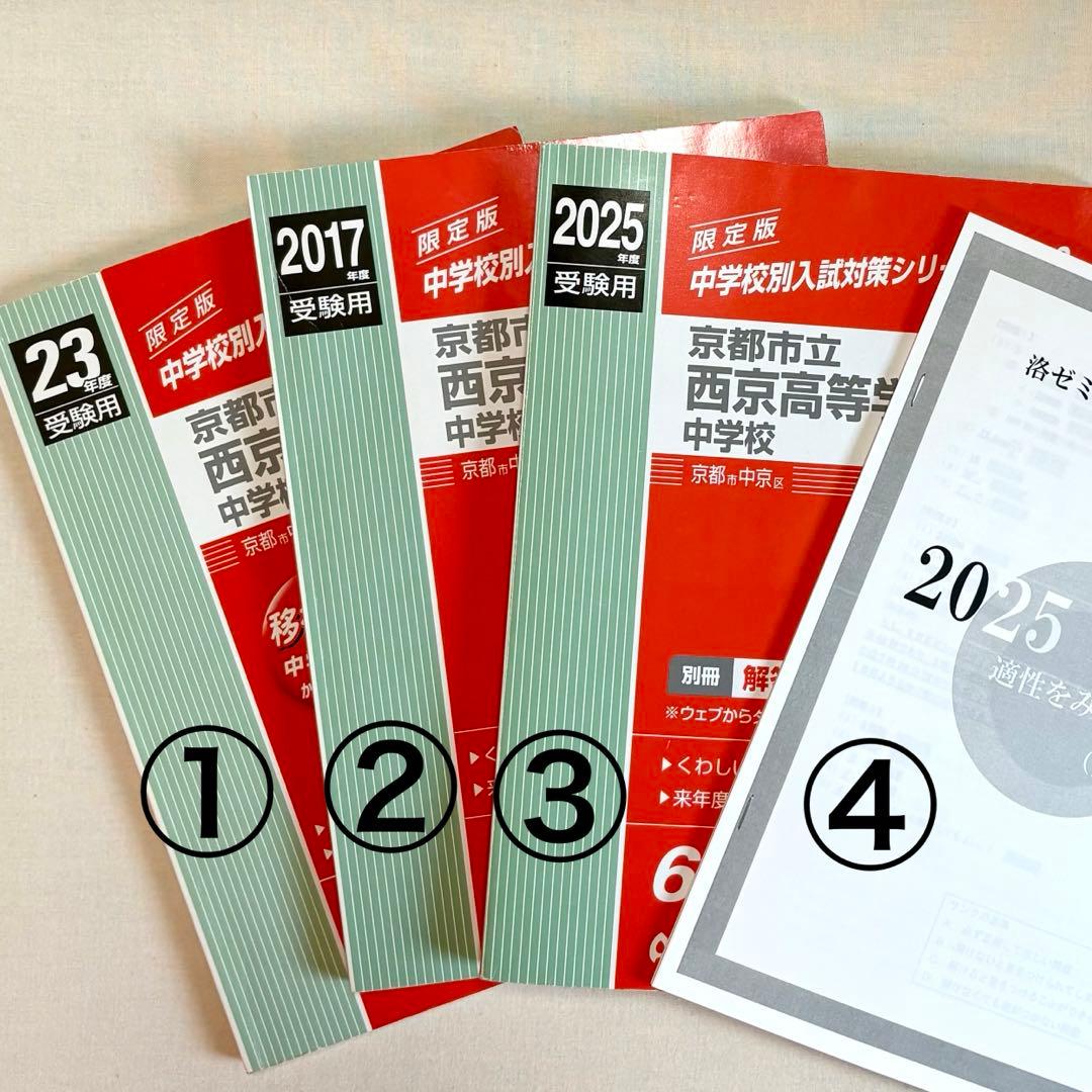 英俊社 赤本　京都市立西京高等学校附属中学校　入試 過去問