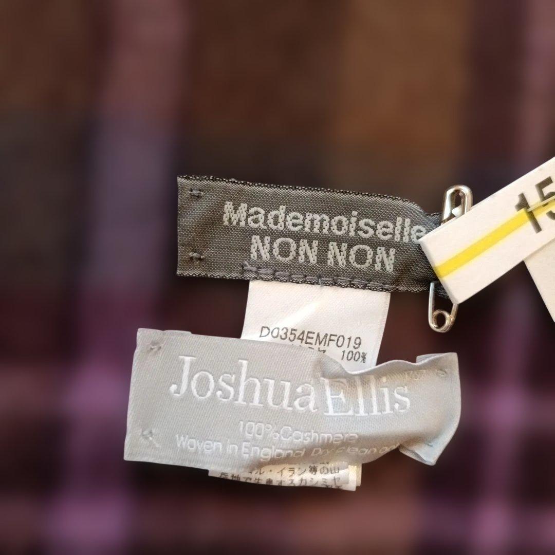 【極美品】Joshua Ellis 100%カシミヤ マフラー ブラウンチェック