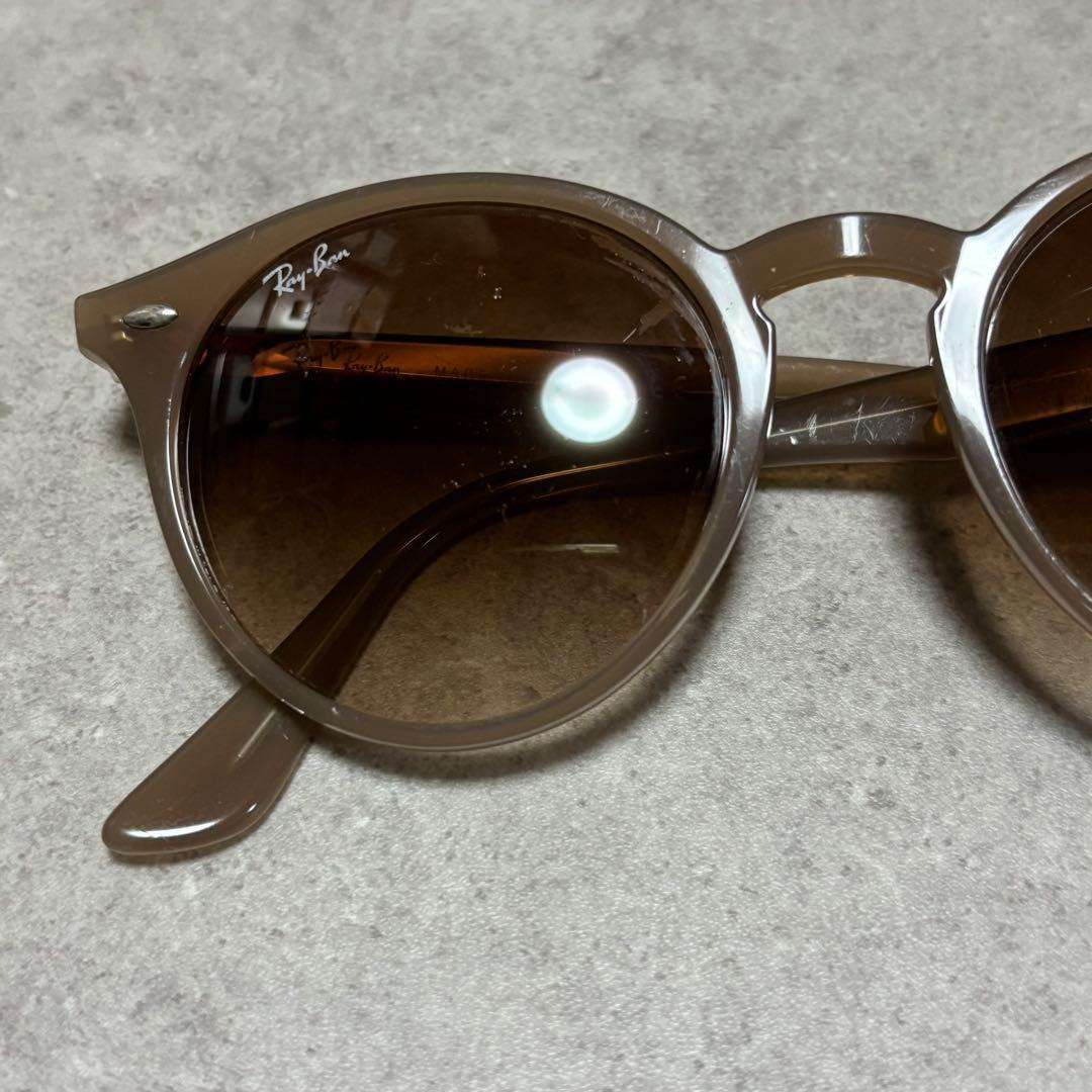 Ray-Ban RB2180-F ラウンドサングラス ブラウン イタリア製