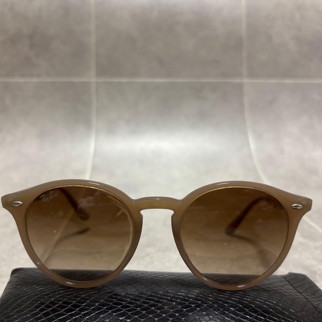 Ray-Ban RB2180-F ラウンドサングラス ブラウン イタリア製
