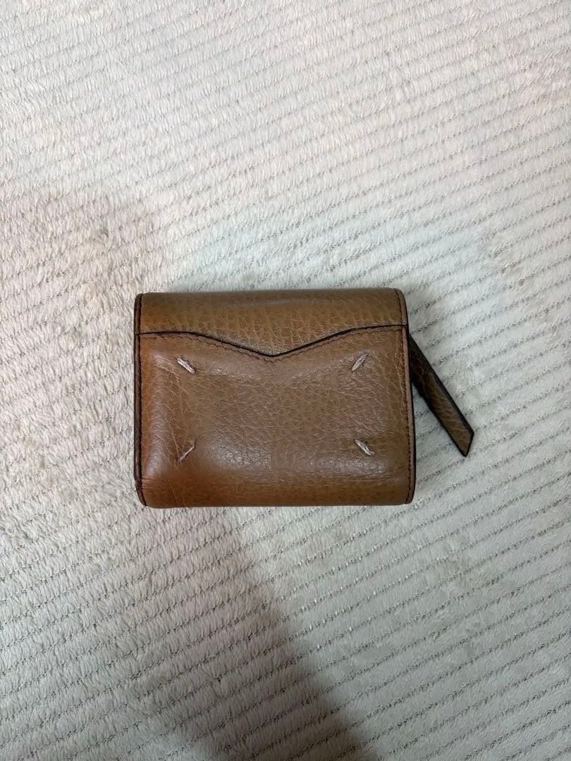 MaisonMargielaブラウンレザー三つ折り財布