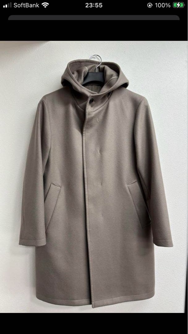 美品　UNITED ARROWS フーデッドコート Sベージュ ¥49,500