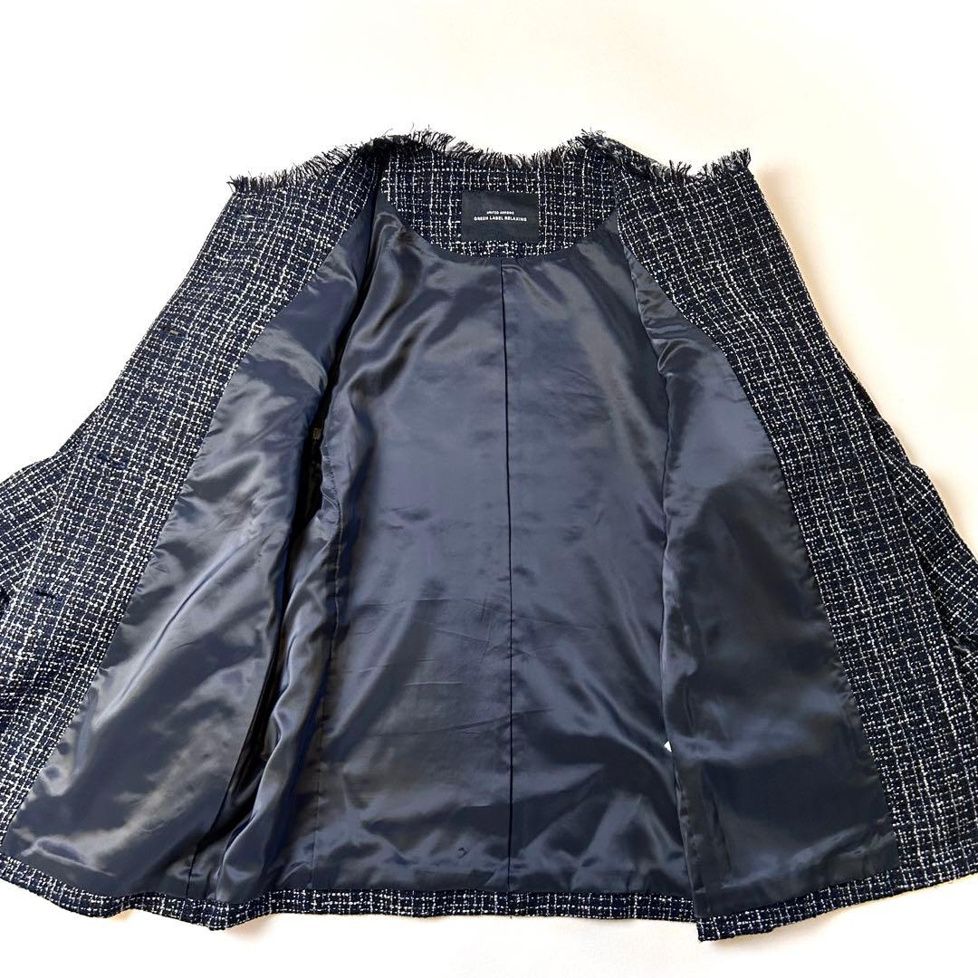 美品♪ グリーンレーベルリラクシング 金ボタン　ツイード　ジャケット　ジレ