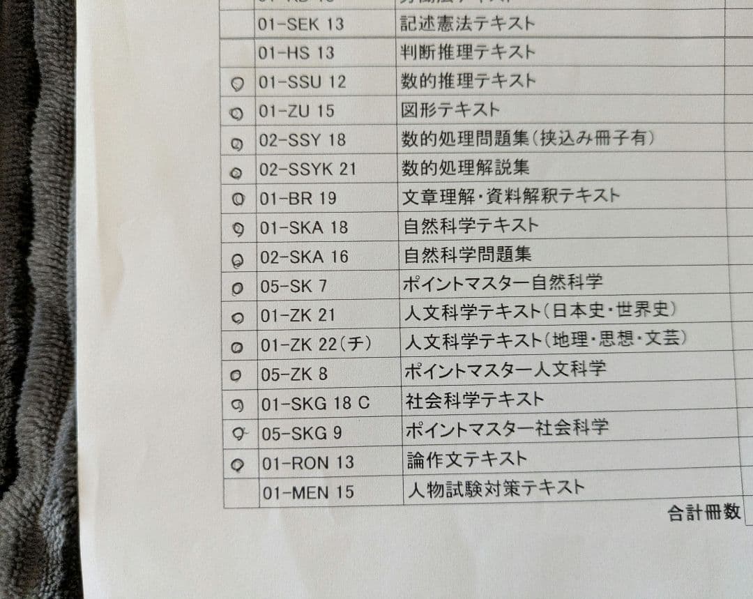 大学生協　公務員講座テキスト