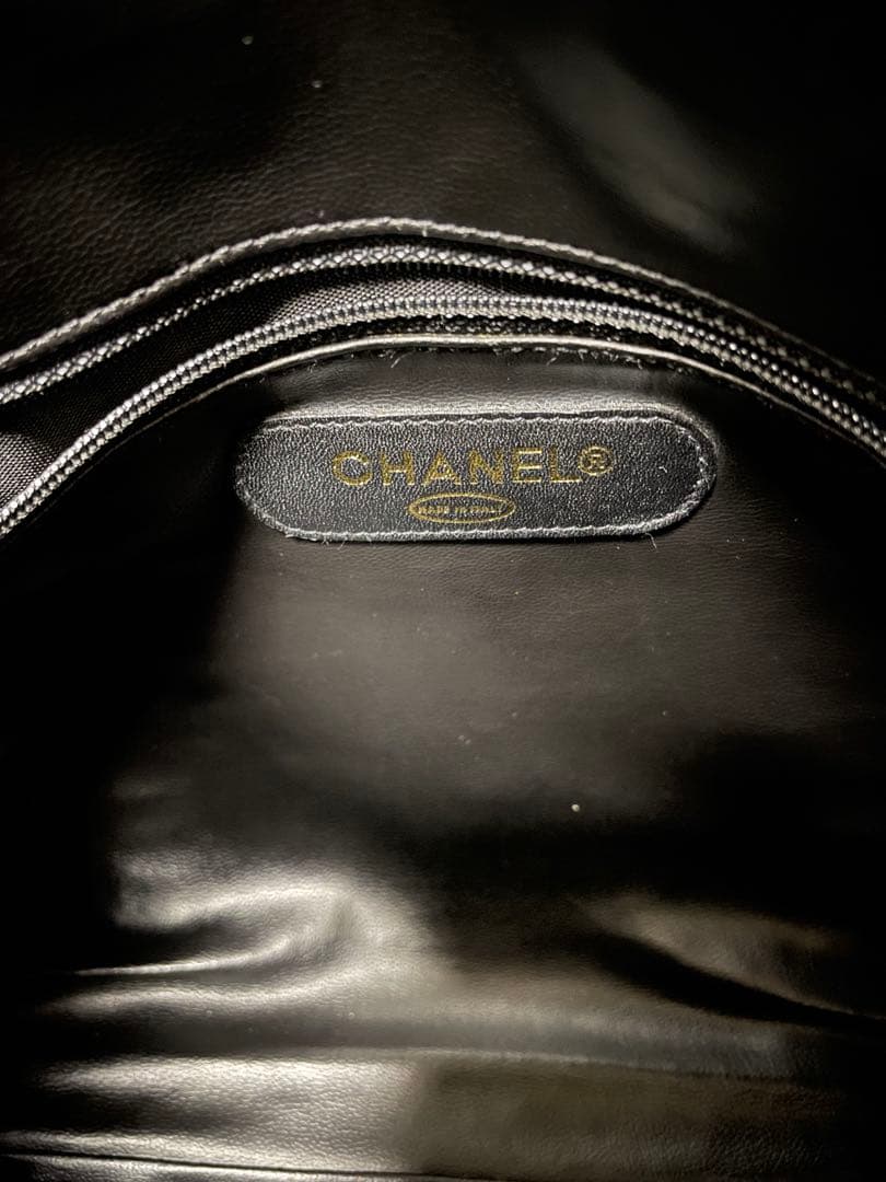 CHANEL ブラック レザーボストンバッグ