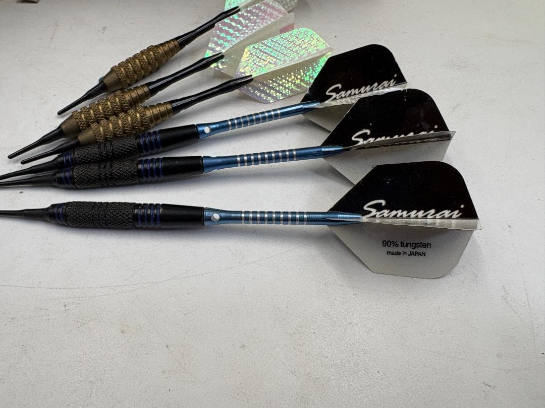 【ダーツ引退品】Samurai 90%タングステンダーツ含む ソフトダーツ