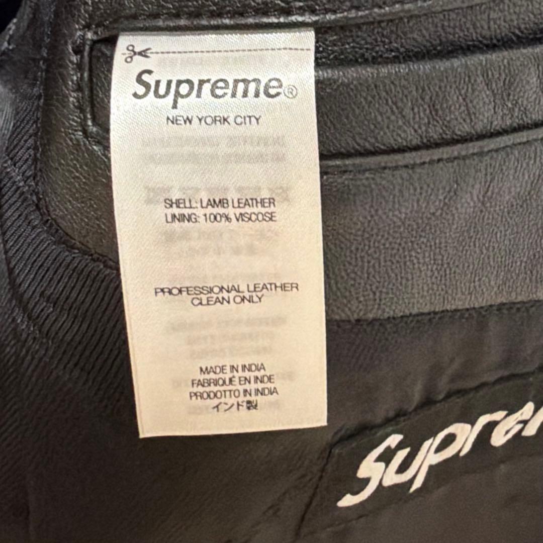 【美品】SUPREME レザー テーラードジャケット 2025AW ラムレザー
