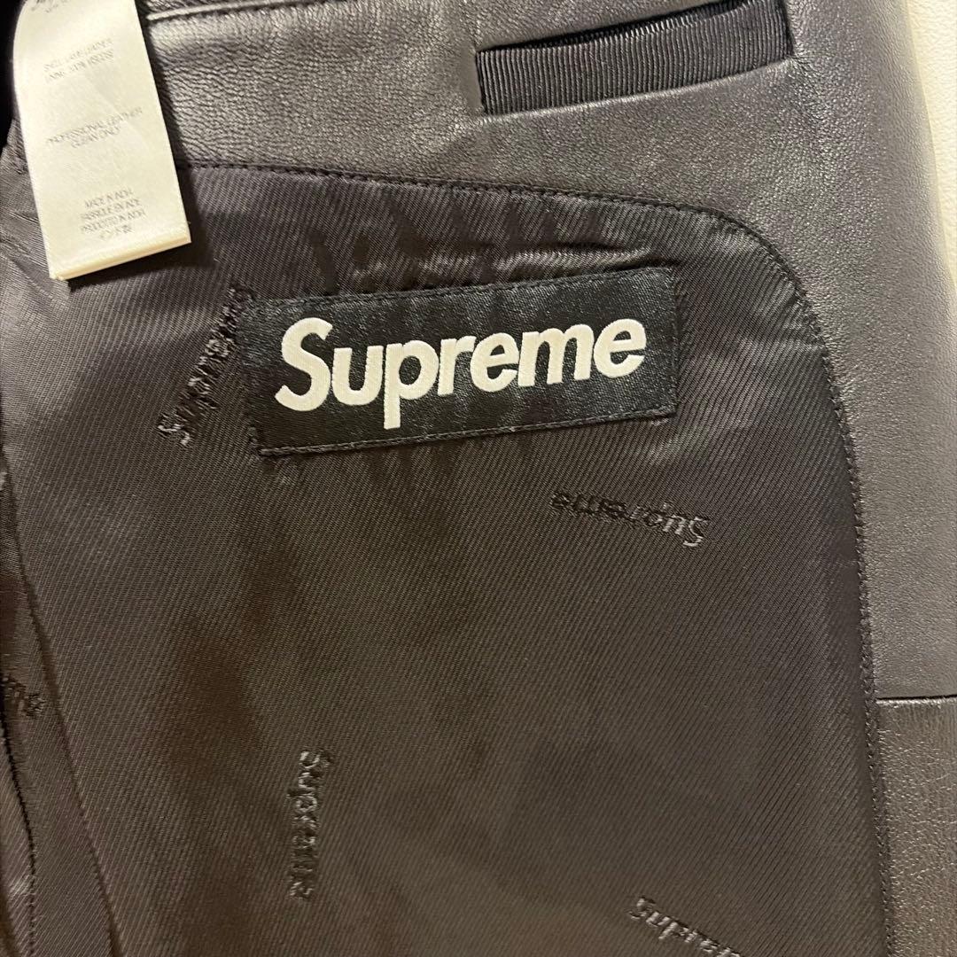 【美品】SUPREME レザー テーラードジャケット 2025AW ラムレザー