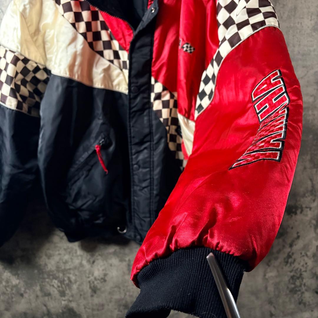 YAMAHA 中綿レーシングジャケット 90s XL ヤマハ　古着屋　チェッカー