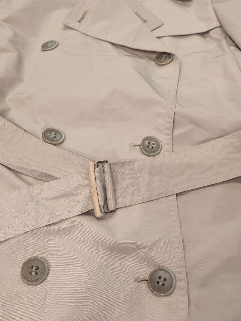 MaxMara RAINWEAR　トレンチコート　ベルト　比翼　ベージュ　38