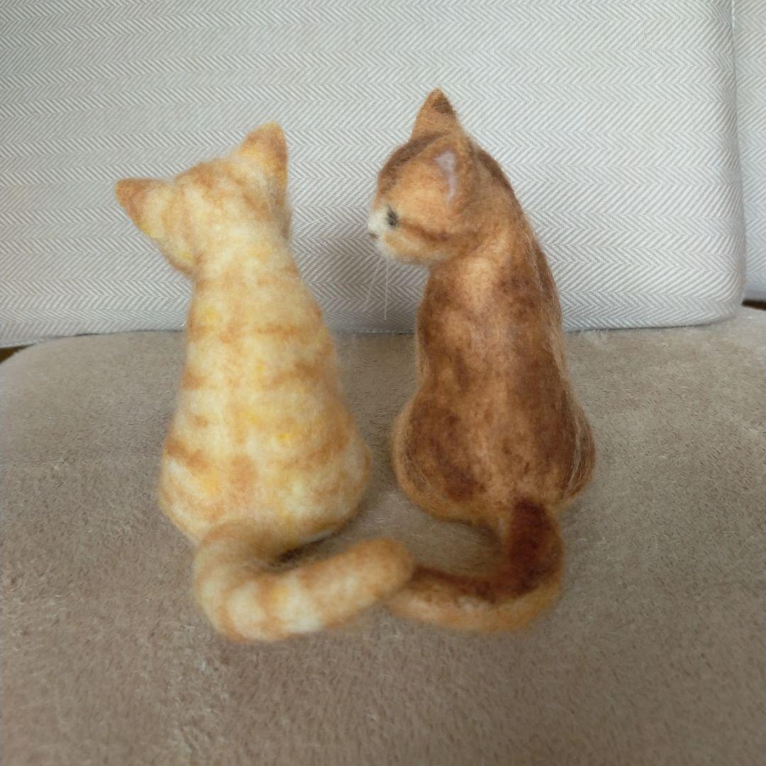 tomtom様用　羊毛フェルト　猫　アビシニアン＆茶トラ　ハンドメイド