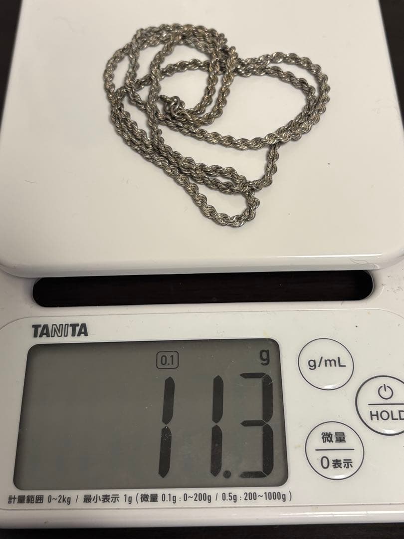 シルバー ツイストチェーン ネックレス 11.3g